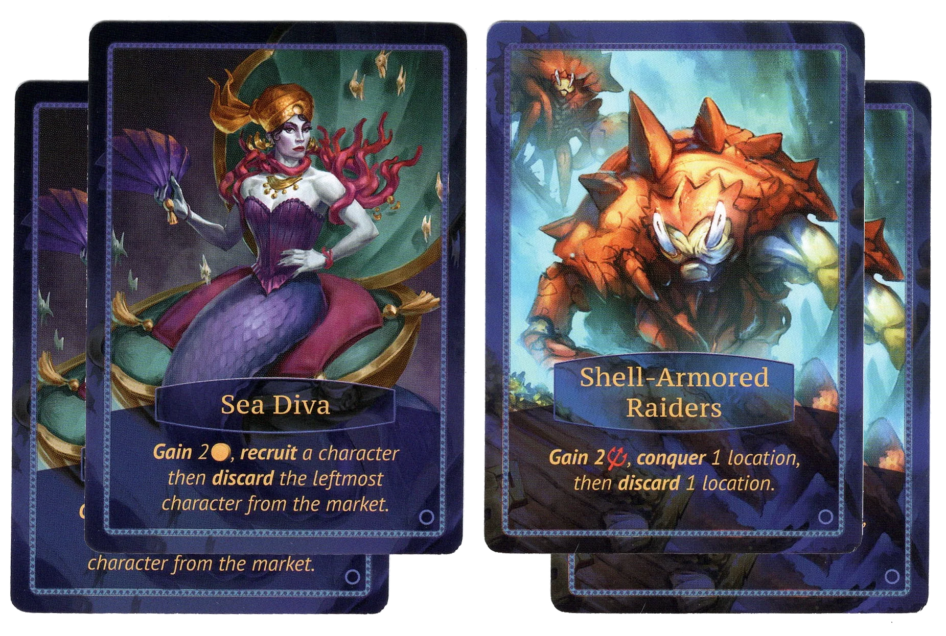 Aquatica: Sea Diva & Shell-Armored Raiders Promo Cards
