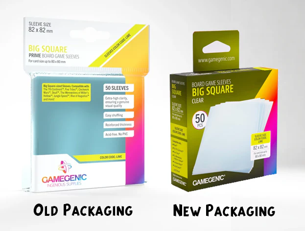 Gamegenic - Prime Sleeves, Board Game Sizes, Clear