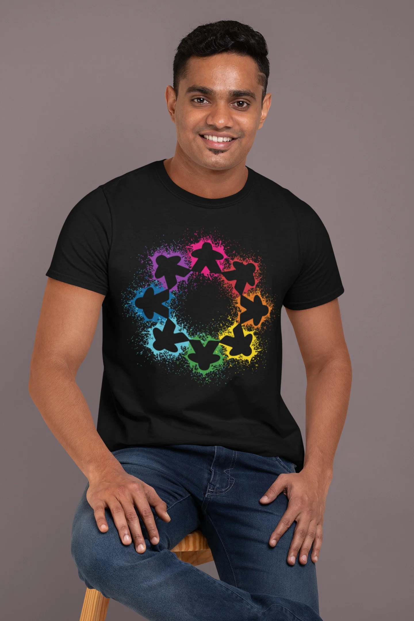 Paint Splash Meeples T-shirt - Image 2