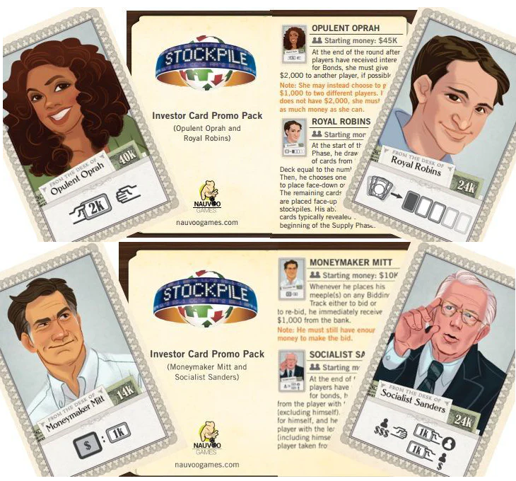StockPile: Investor Card promo packs #1 & #2