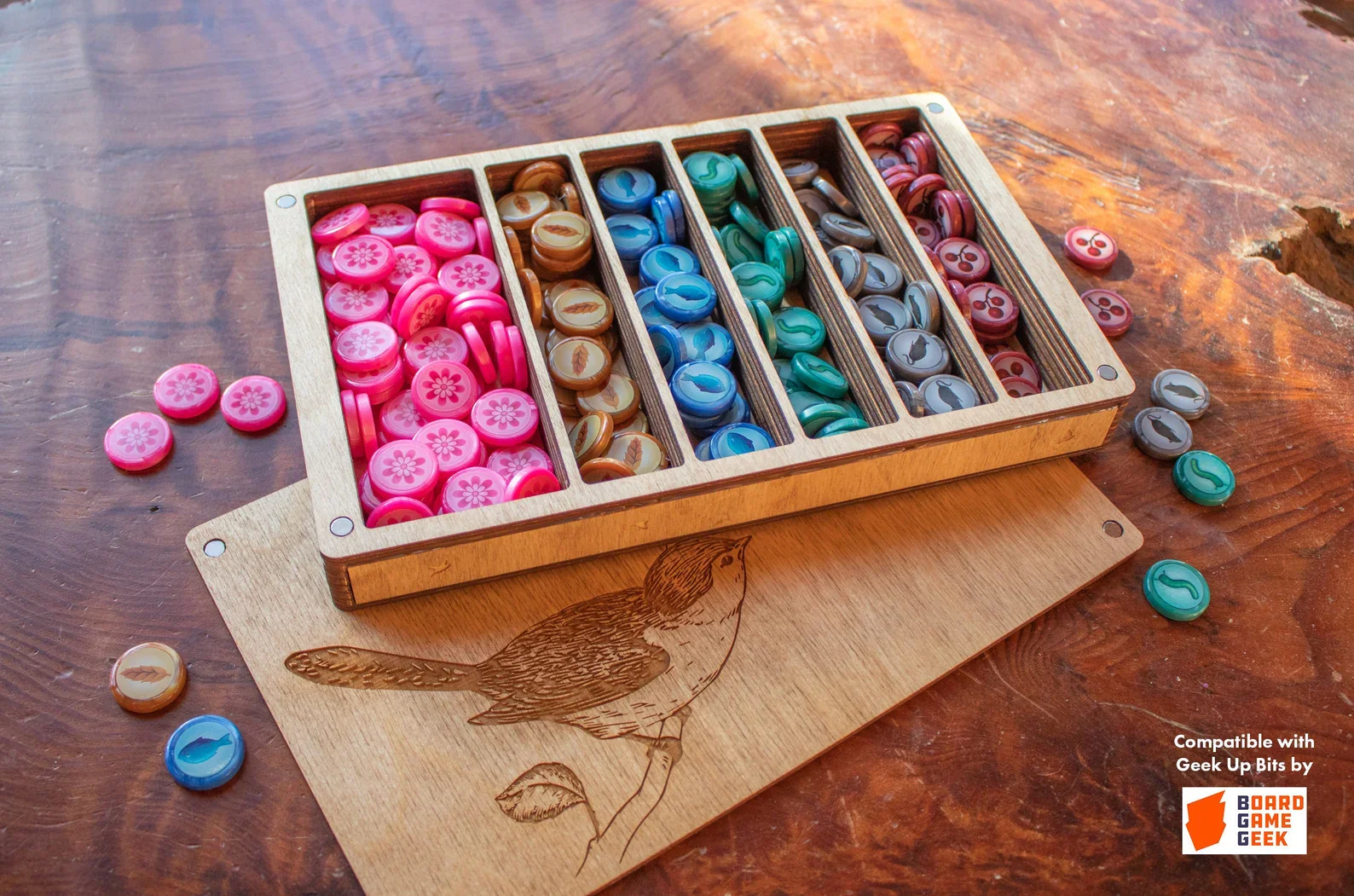 Strata Strike - Wooden Resource Storage Box for use with Wingspan - Image 2
