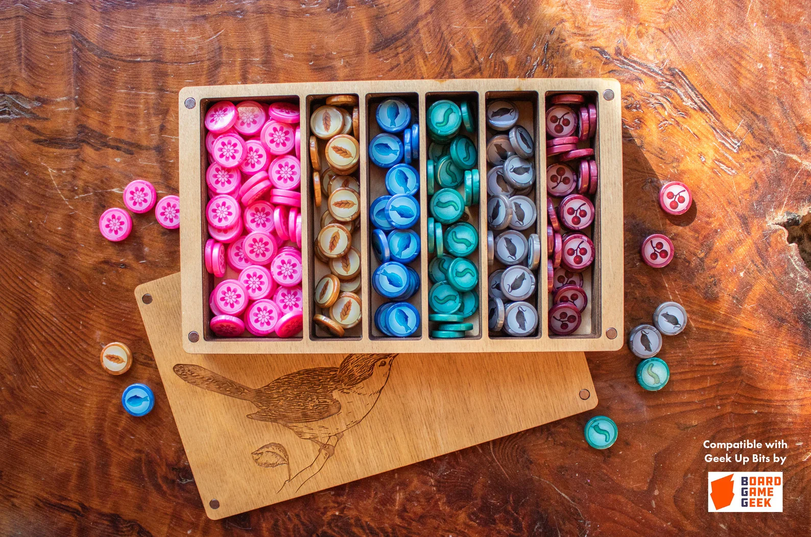 Strata Strike - Wooden Resource Storage Box for use with Wingspan - Image 3