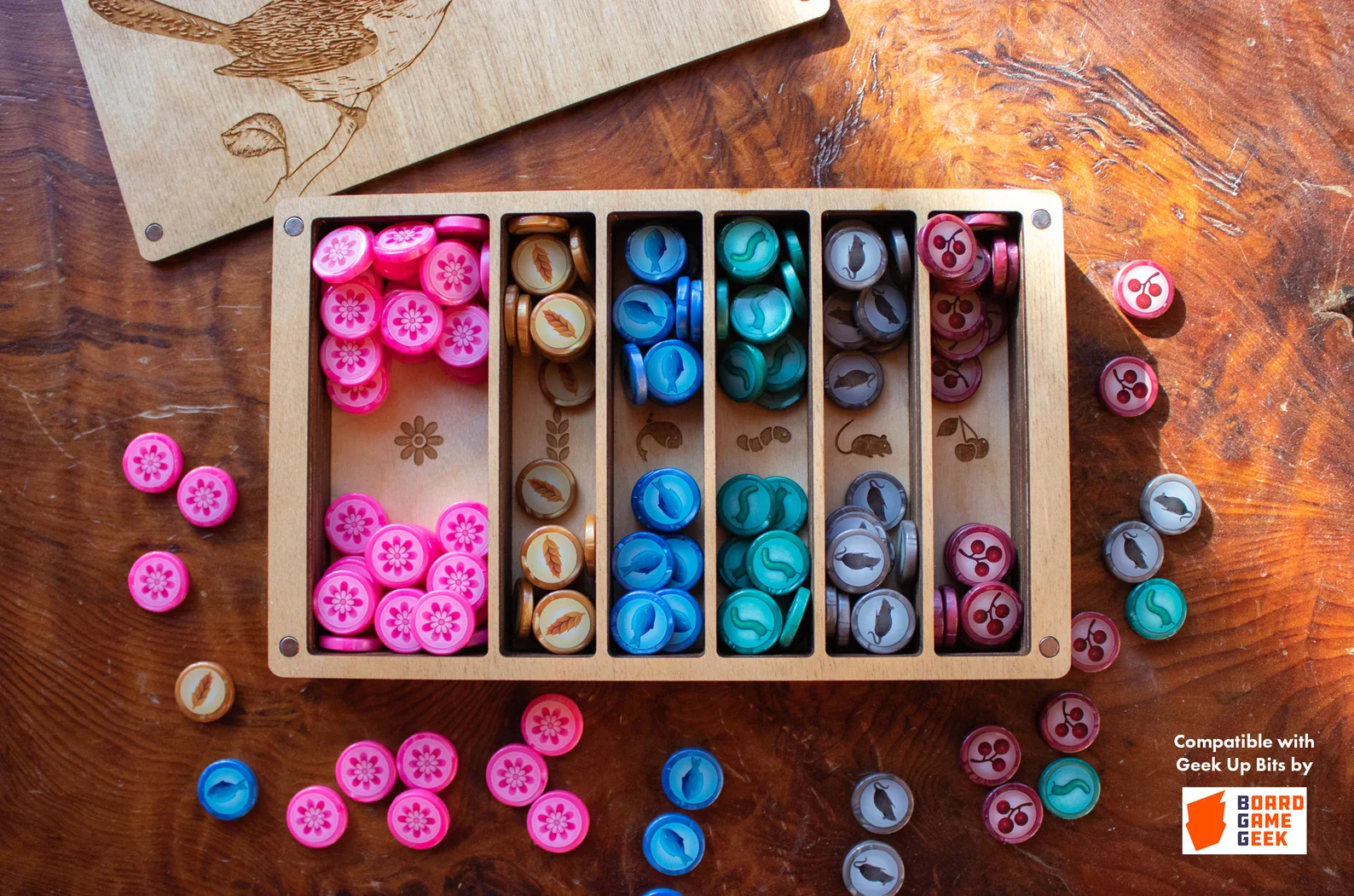 Strata Strike - Wooden Resource Storage Box for use with Wingspan - Image 4
