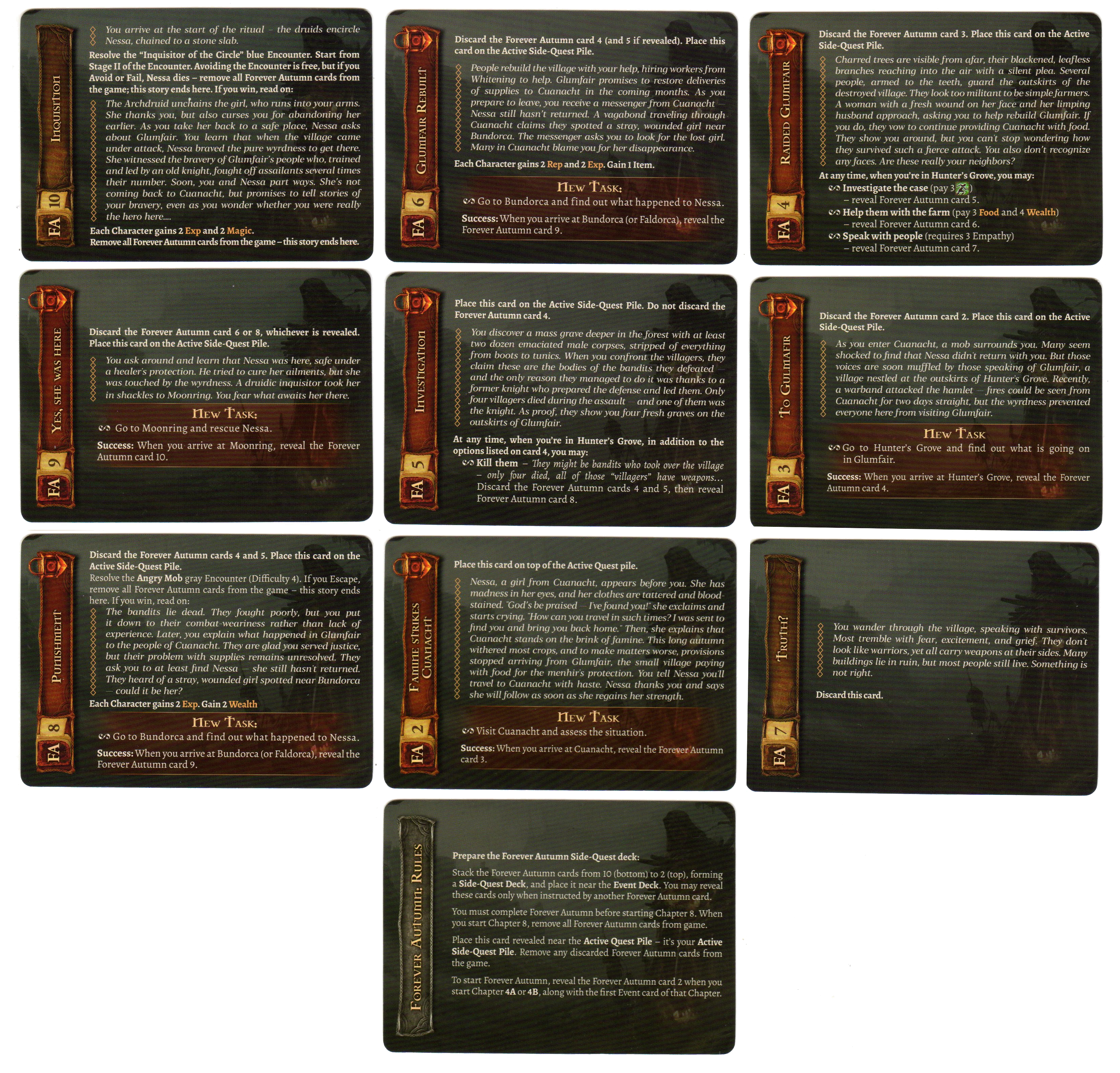 Tainted Grail: Forever Autumn Promo Cards